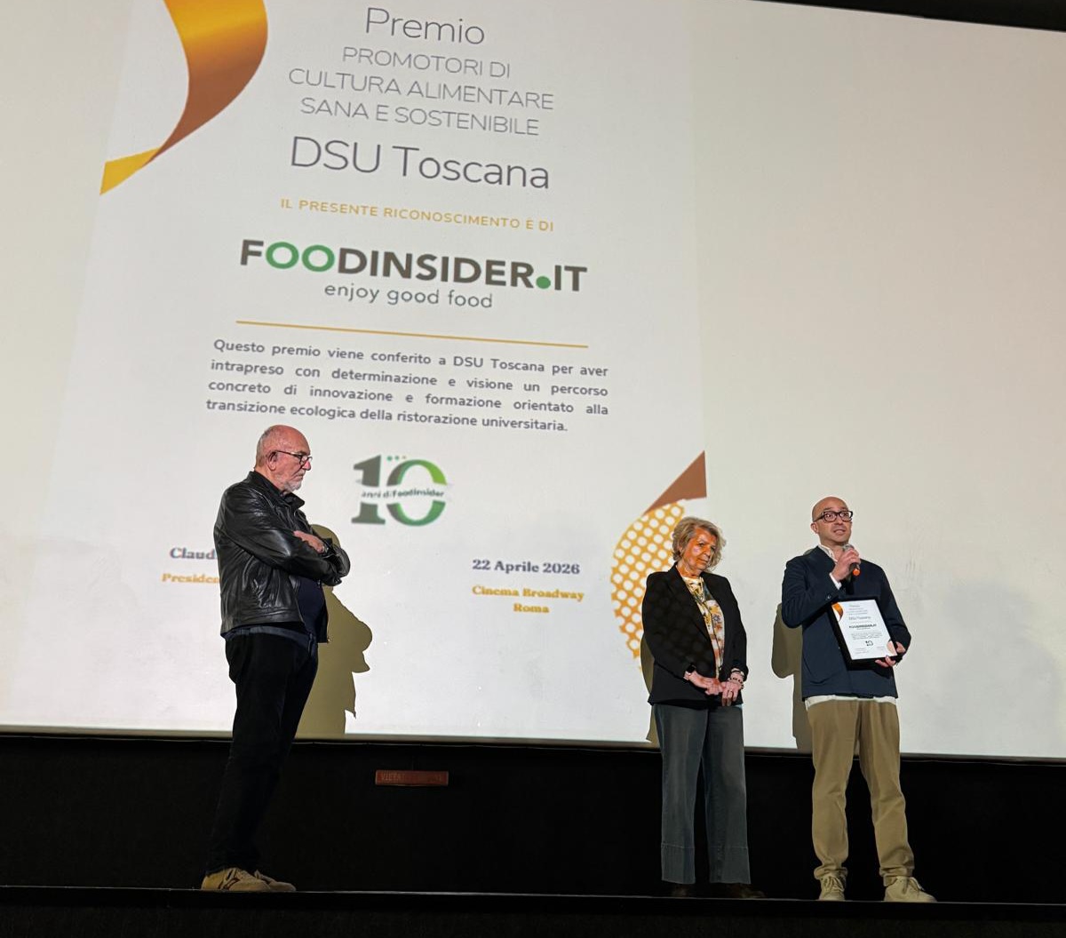 La Ristorazione del DSU premiata al IV Summit della mensa scolastica